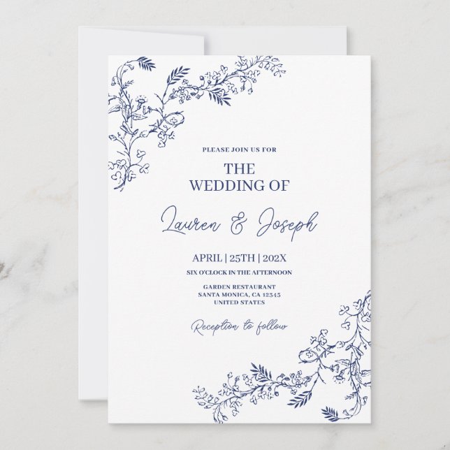 Invitación Boda de toile (Anverso)