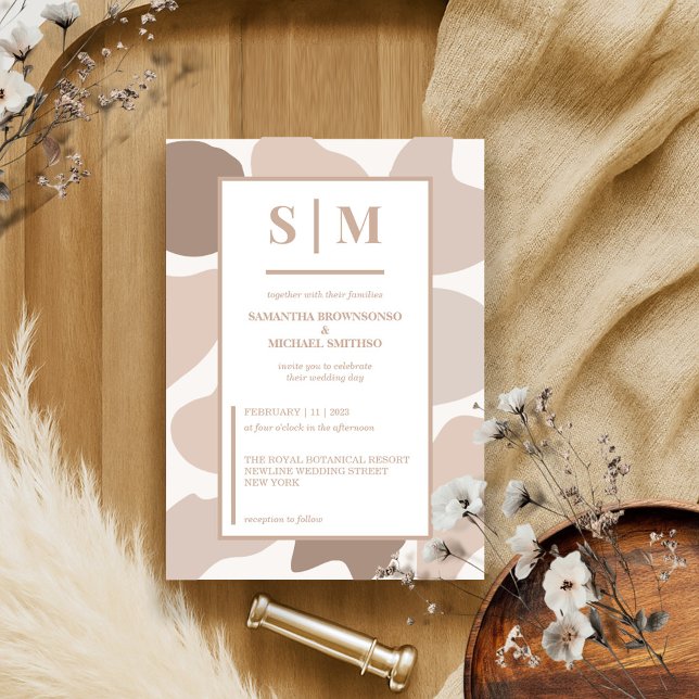 Invitación Boda de tono café marrón (Subido por el creador)