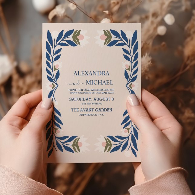 Invitación Boda de tonos apagados con temas de los 70 de Retr (Subido por el creador)