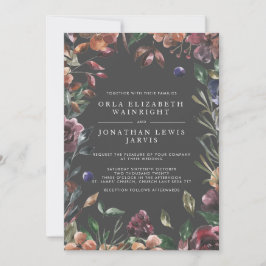 Invitación Boda de tonos cálidos del marco de ráfaga floral d