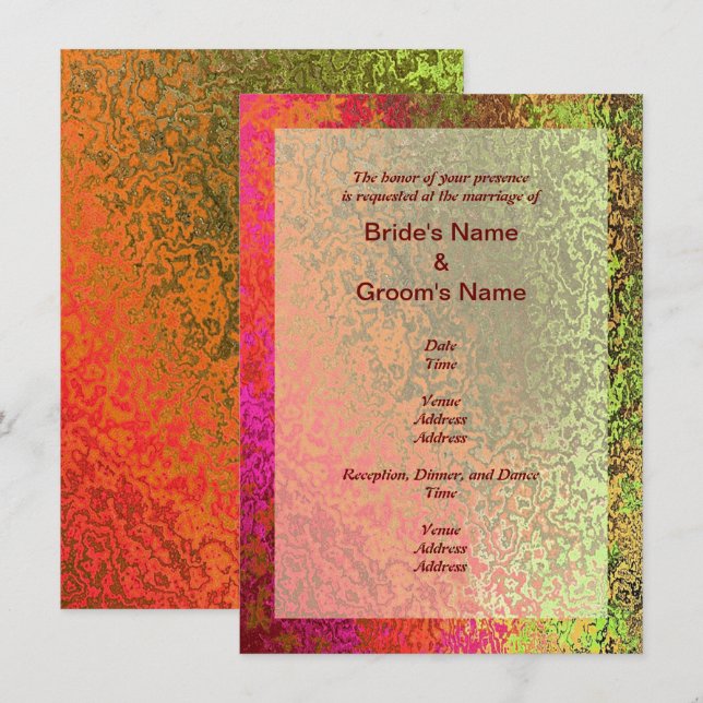 Invitación Boda de tonos de otoño (Anverso / Reverso)