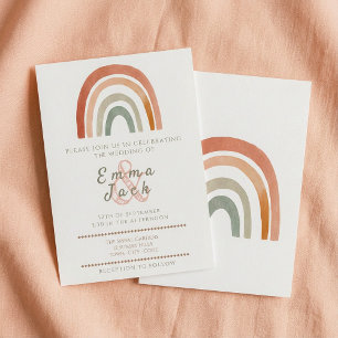 Invitación Boda de tonos suaves del arco iris neutro