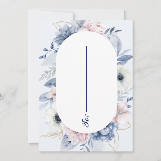 Invitación Boda de toques personalizados envolvente (Anverso)