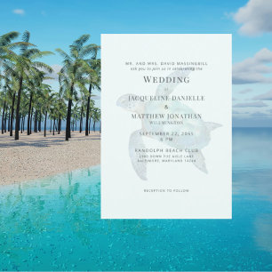 Invitación Boda de tortuga marina de leña tropical
