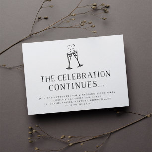 Invitación Boda de tostadas de champán después de Fiesta