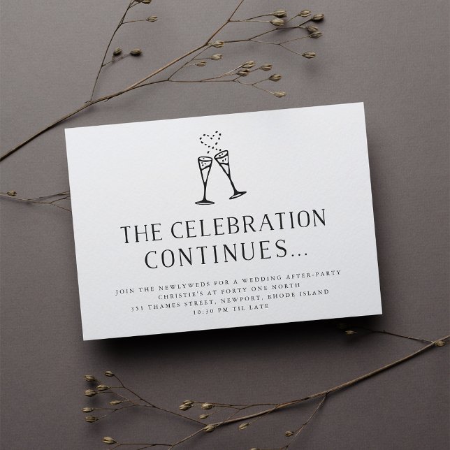 Invitación Boda de tostadas de champán después de Fiesta (Subido por el creador)