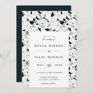 Invitación Boda de tramas artesanal de Terrazzo