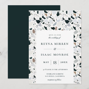 Invitación Boda de tramas artesanal Earthy Terrazzo