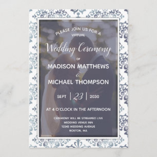 Invitación Boda de transmisión en directo de Lavender Sage Vi