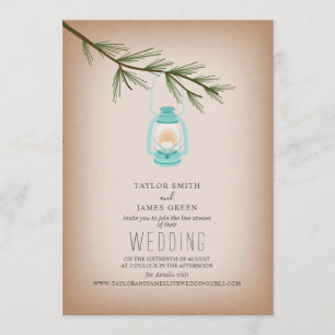 Invitación Boda de transmisión en vivo virtual, Blue Lantern