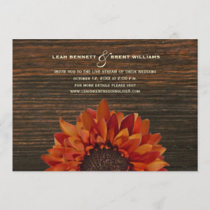 Invitación Boda de transmisión virtual en directo girasol rus