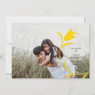 INVITACIÓN BODA DE TULIP AMARILLO MOD GUARDAR LA FECHA