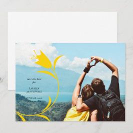 INVITACIÓN BODA DE TULIP AMARILLO MOD GUARDAR LA FECHA