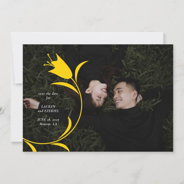 INVITACIÓN BODA DE TULIP AMARILLO MOD GUARDAR LA FECHA (Anverso)