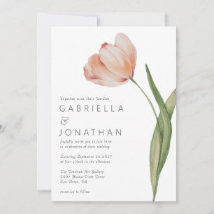 Invitación Boda de Tulipán de color Minimalista moderno