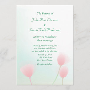 Invitación Boda de tulipanes Pastel rosa suave