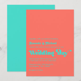 Invitación Boda de Turquesa y Coral