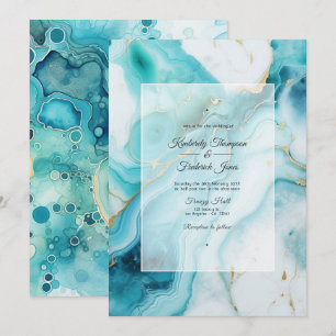 Invitación Boda de turquesa y patina agate