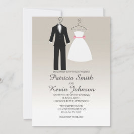 Invitación Boda de Tuxedo y Vestido