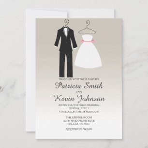 Invitación Boda de Tuxedo y Vestido