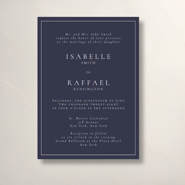 Invitación Boda de ubicación múltiple formal elegante de la M (Subido por el creador)
