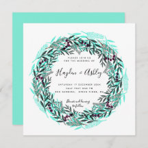 Boda de vacaciones con acuarelas en el campo moder