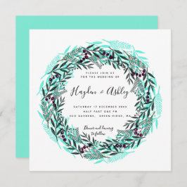 Invitación Boda de vacaciones con acuarelas en el campo moder