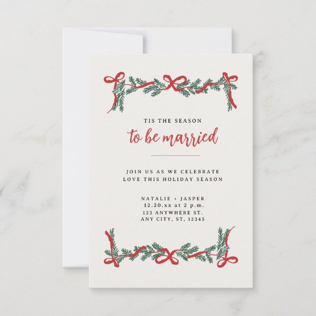 Invitación Boda de vacaciones de navidades (Anverso)