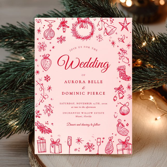 Invitación Boda de vacaciones de Navidades modernos (Subido por el creador)