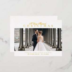 invitación boda de vacaciones de texto dorado