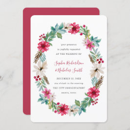 Invitación Boda de vacaciones | Flores acuáticas de invierno