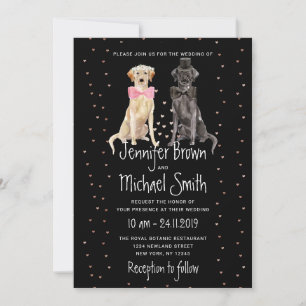 Invitación Boda de valores de recuperación de Labrador Negro