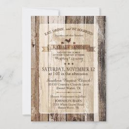 Invitación Boda de Vane, gallo de madera rústica