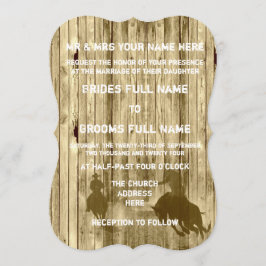 Invitación Boda de vaquero de estilo rústico-occidental