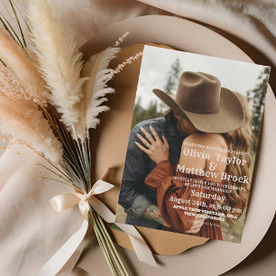 Invitación Boda de Vaquero Minimalista Occidental