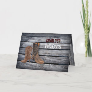 Invitación Boda de vaquero occidental de madera de granero rú