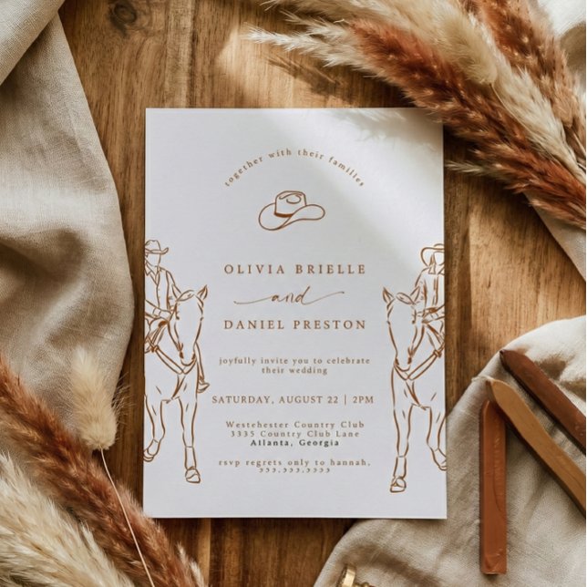 Invitación Boda de vaquero occidental vaquera (Subido por el creador)