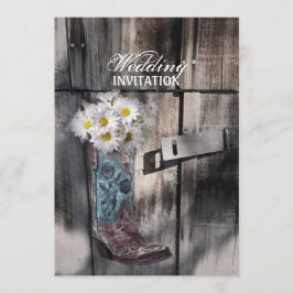 Invitación boda de vaquero rústico del campo occidental