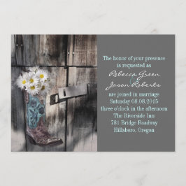 Invitación boda de vaquero rústico del campo occidental