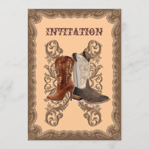 Invitación Boda de vaquero rústico del oeste