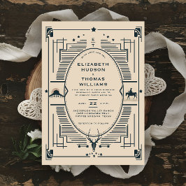 Invitación Boda de Vaquero Rústico Vintage País Occidental