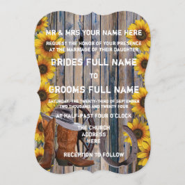 Invitación Boda de vaqueros de estilo rústico occidental