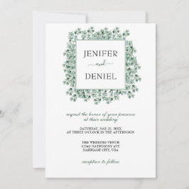 Invitación Boda de vegetación botánica de eucalipto