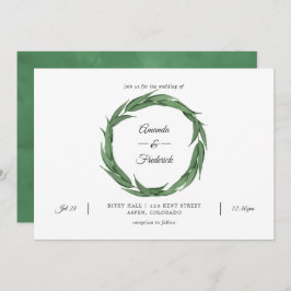 Invitación Boda de vegetación de bosques de bosques de color 