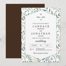 Invitación Boda de vegetación de color acuático