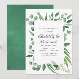 Invitación Boda de vegetación de eucalipto Almuerzo de damas 