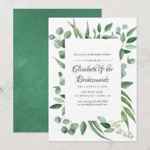 Invitación Boda de vegetación de eucalipto Almuerzo de damas 