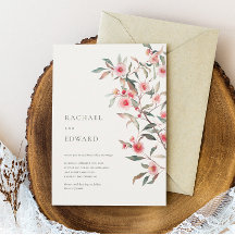 Boda de vegetación de eucalipto y flores rosadas