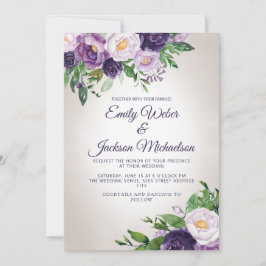 Invitación Boda de vegetación de Plum Purple Lavender