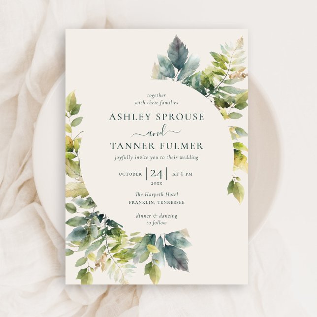 Invitación Boda de vegetación de selva elegante de presupuest (Subido por el creador)